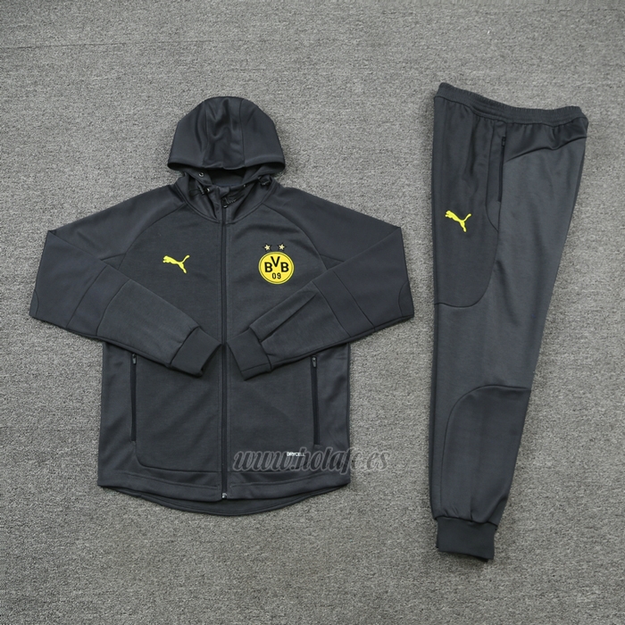 Chandal con Capucha del Borussia Dortmund 2021-2022 Gris